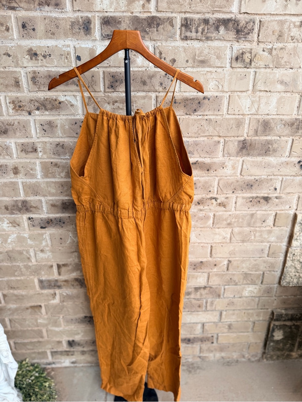 Everlane Rust-Brown Sleeveless Linen Jumpsuit Size Large - Picture 8 of 11